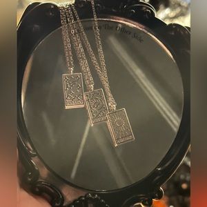 3 piece silver Sun Moon and Stars tarot necklaces